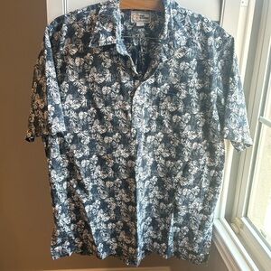 Reyn Spooner navy Hawaiian shirt L
